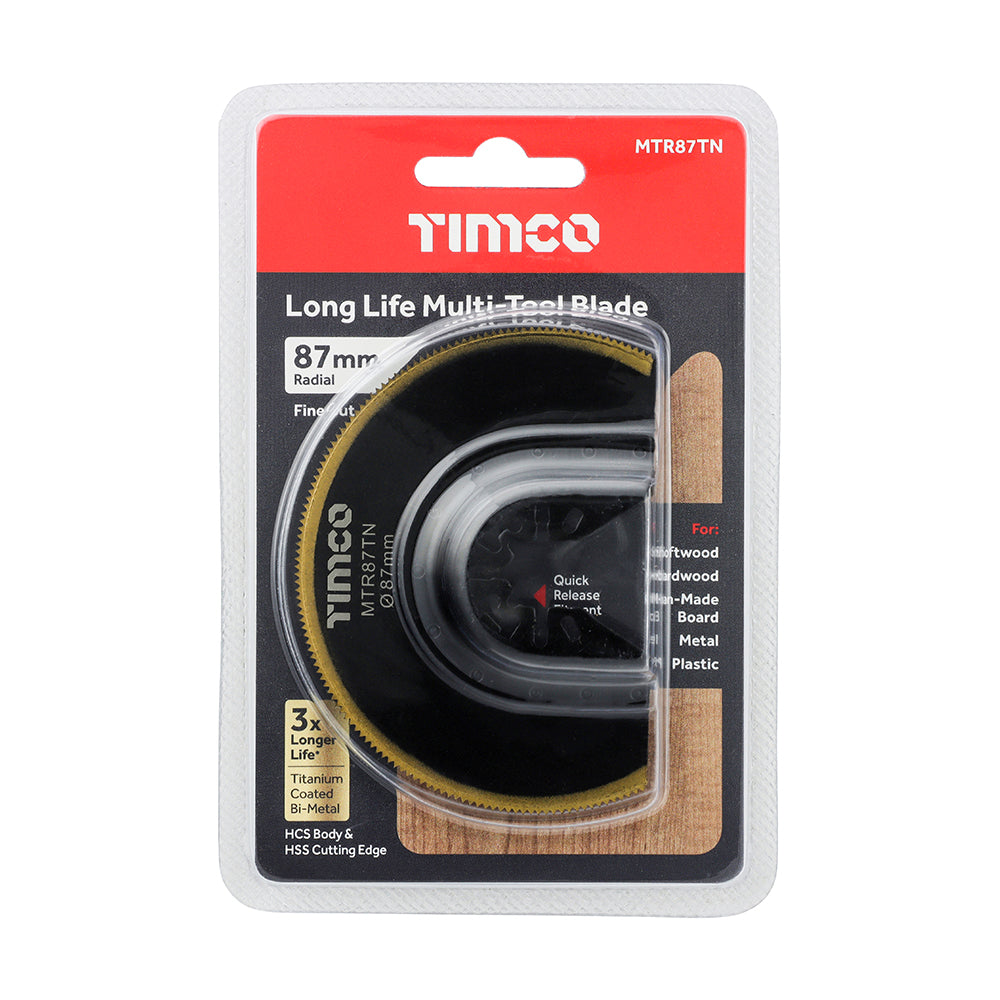 TIMCO Multi-Tool Radial Blade For Wood / Metal Titanium Coated Bi-Metal - Dia. 87mm - Image