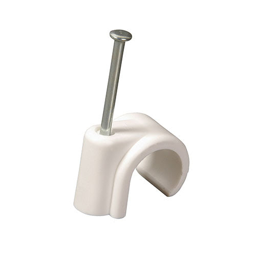 Nail In Pipe Clips White - 10mm - Image
