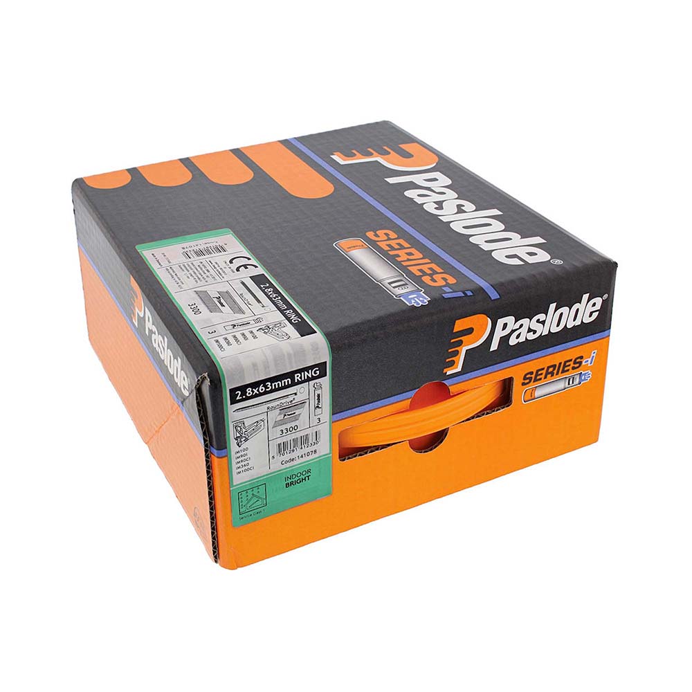 Paslode IM360Ci Nails & Fuel Cells Trade Pack Ring Shank Bright - 2.8 x 63/3CFC - Image