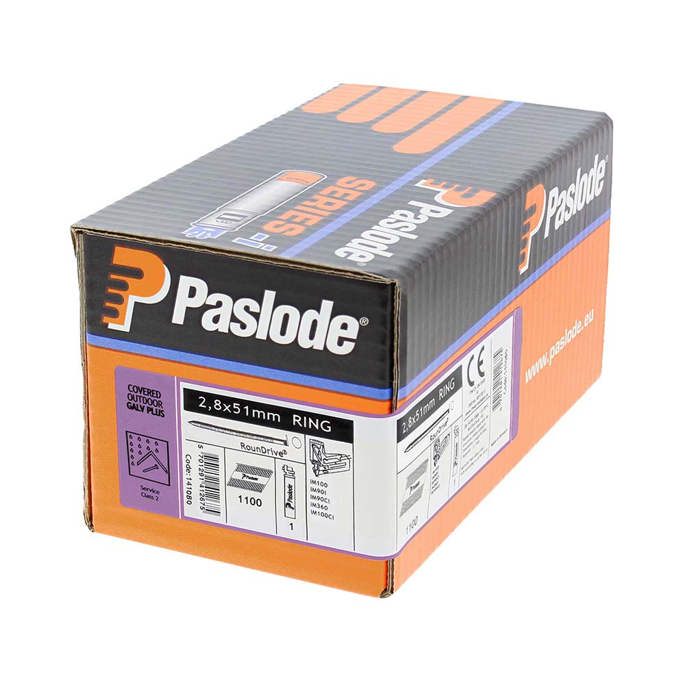 Paslode IM360Ci Nails & Fuel Cells Retail Pack Ring Shank Galvanised + - 2.8 x 51/1CFC - Image