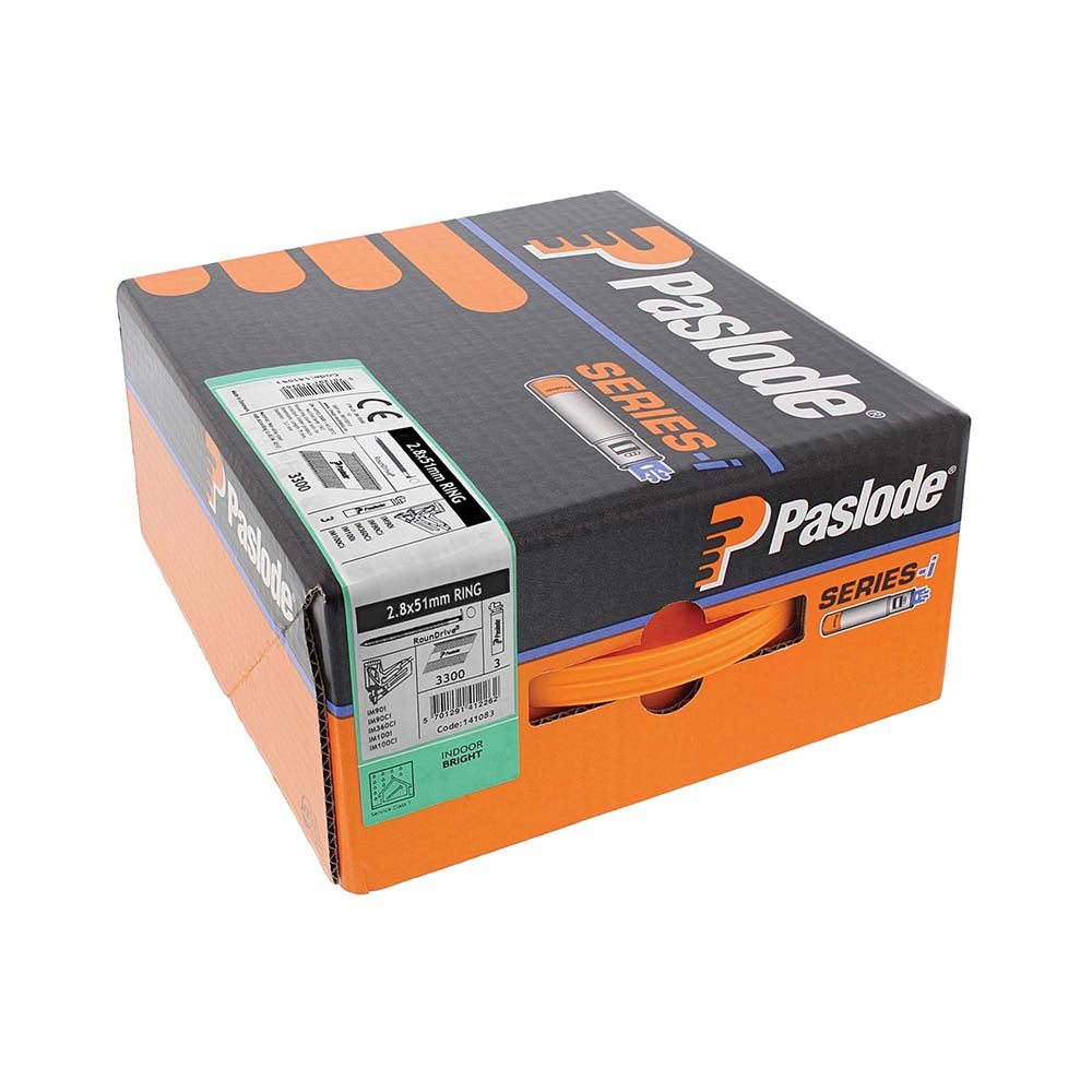 Paslode IM360Ci Nails & Fuel Cells Trade Pack Ring Shank Bright - 2.8 x 51/3CFC - Image