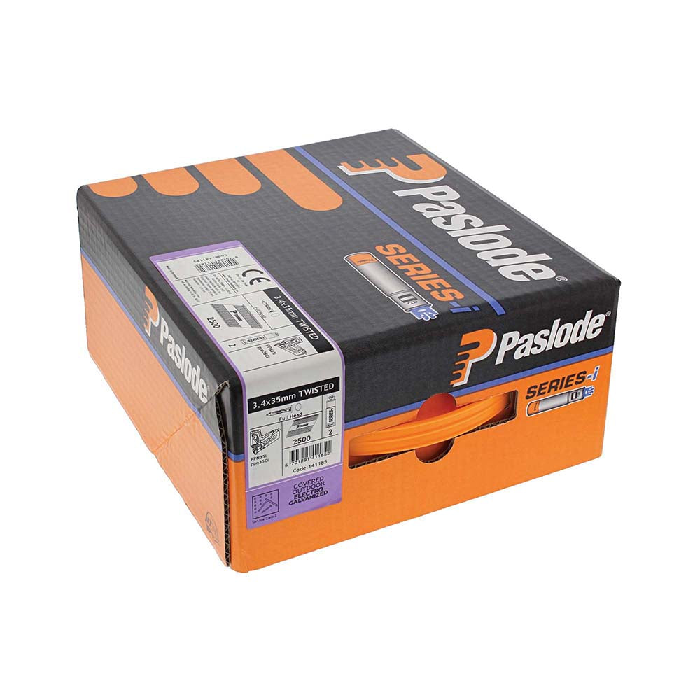 Paslode PPN35Ci Nails & Fuel Cells Trade Pack Twist Shank Electro Galvanised - 3.4 x 35/2CFC - Image