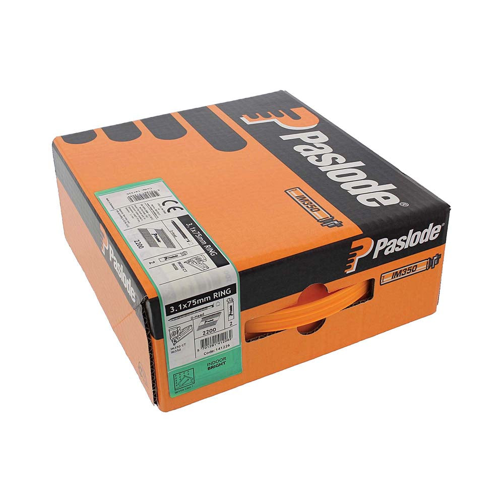 Paslode IM350+ Nails & Fuel Cells Trade Pack Ring Shank Bright - 3.1 x 75/2CFC - Image