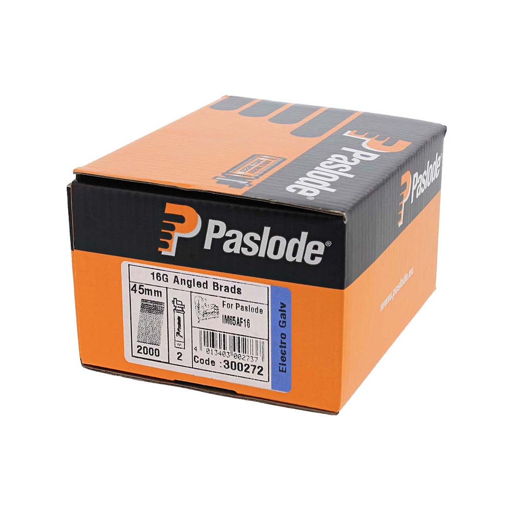Paslode IM65A Brads & Fuel Cells Pack Angled Electro Galvanised - 16g x 45/2BFC - Image