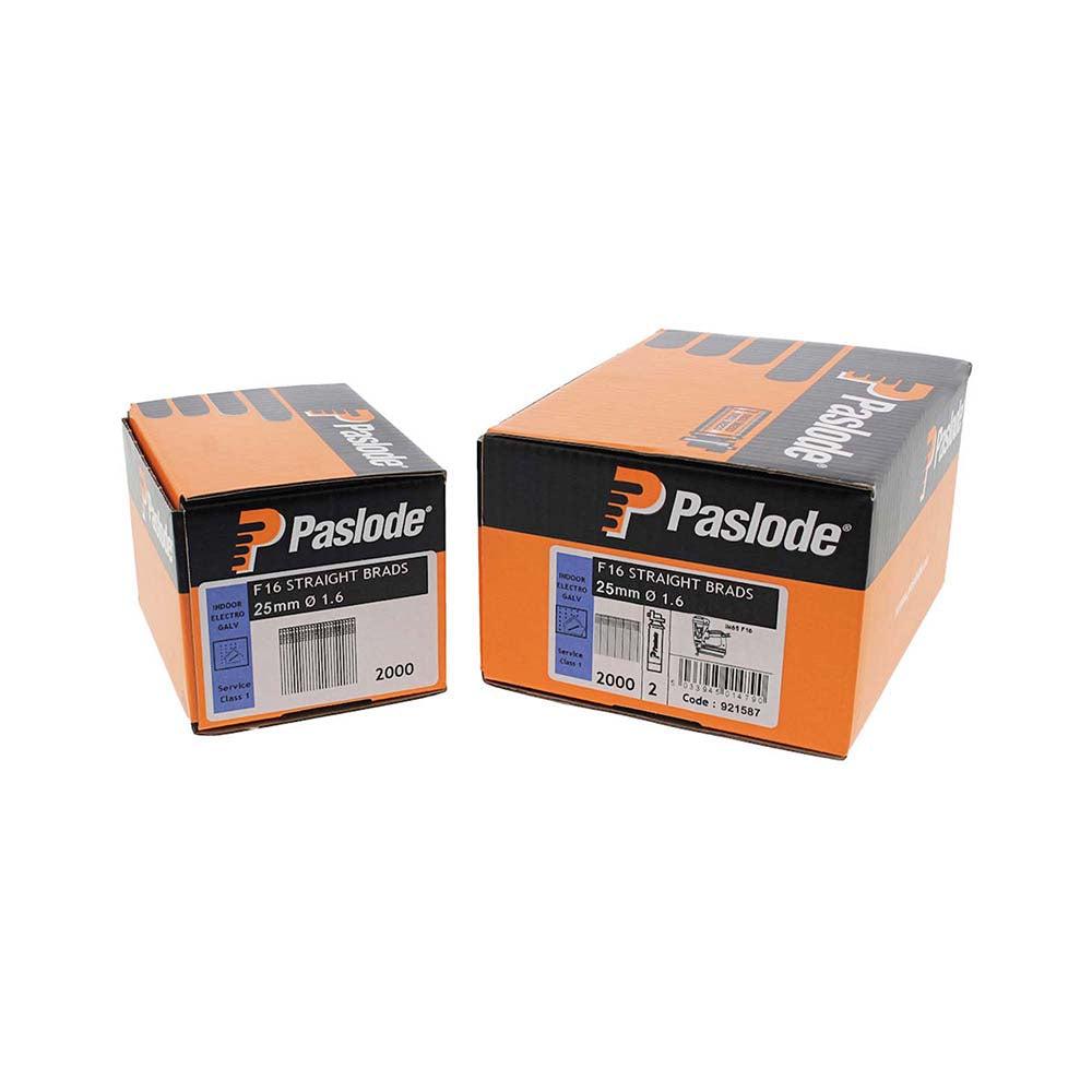 Paslode IM65 Brads & Fuel Cells Pack Straight Electro Galvanised - 16g x 25/2BFC - Image