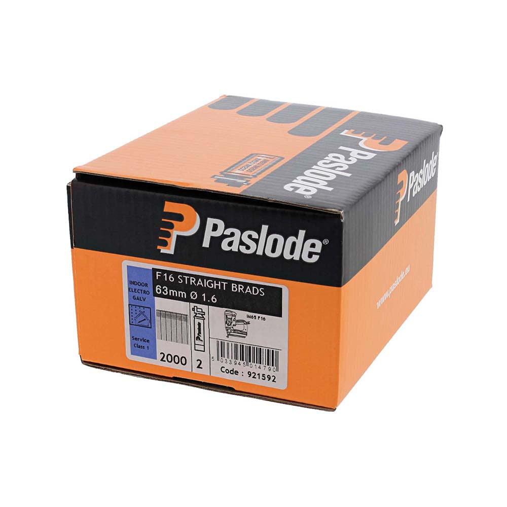 Paslode IM65 Brads & Fuel Cells Pack Straight Electro Galvanised - 16g x 63/2BFC - Image