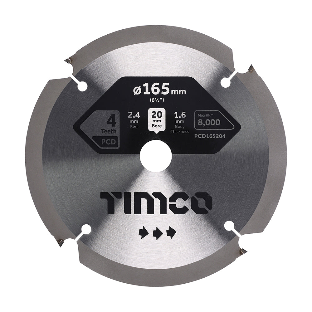 TIMCO PCD Fibre Cement Saw Blade - 165 x 20 x 4T - Image