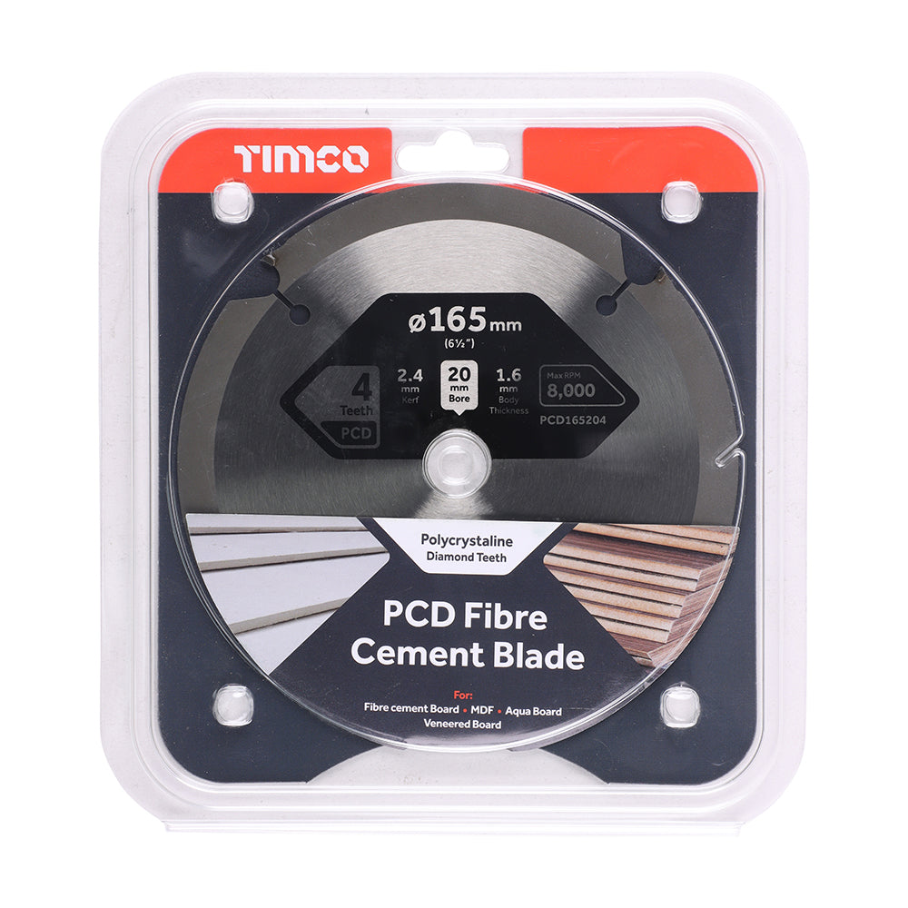 TIMCO PCD Fibre Cement Saw Blade - 165 x 20 x 4T - Image