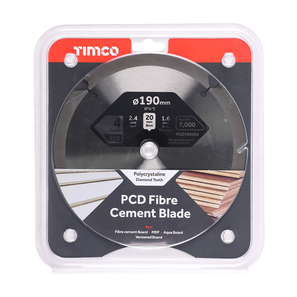 TIMCO PCD Fibre Cement Saw Blade - 190 x 20 x 4T - Image