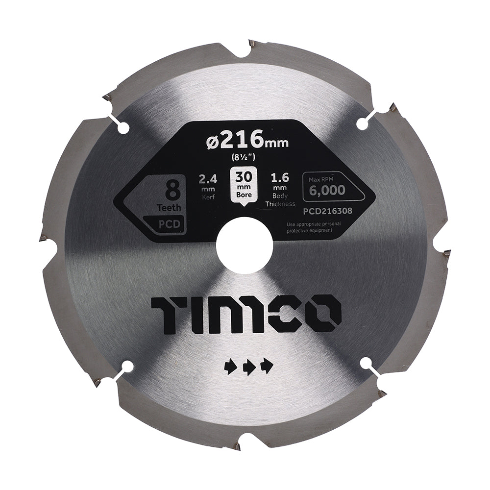 TIMCO PCD Fibre Cement Saw Blade - 216 x 30 x 8T - Image