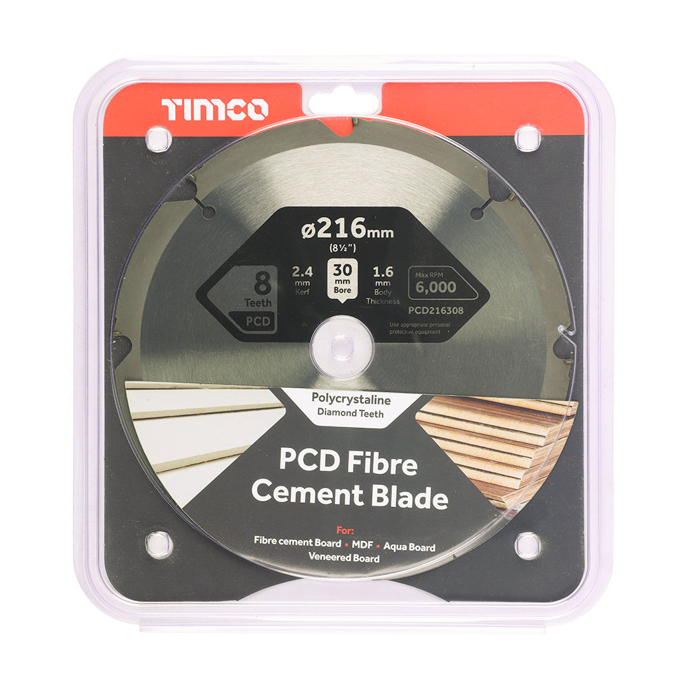 TIMCO PCD Fibre Cement Saw Blade - 216 x 30 x 8T - Image