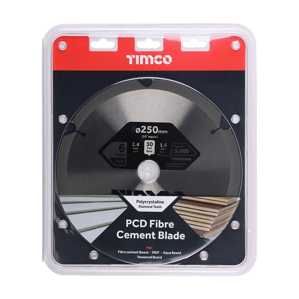 TIMCO PCD Fibre Cement Saw Blade - 250 x 30 x 6T - Image