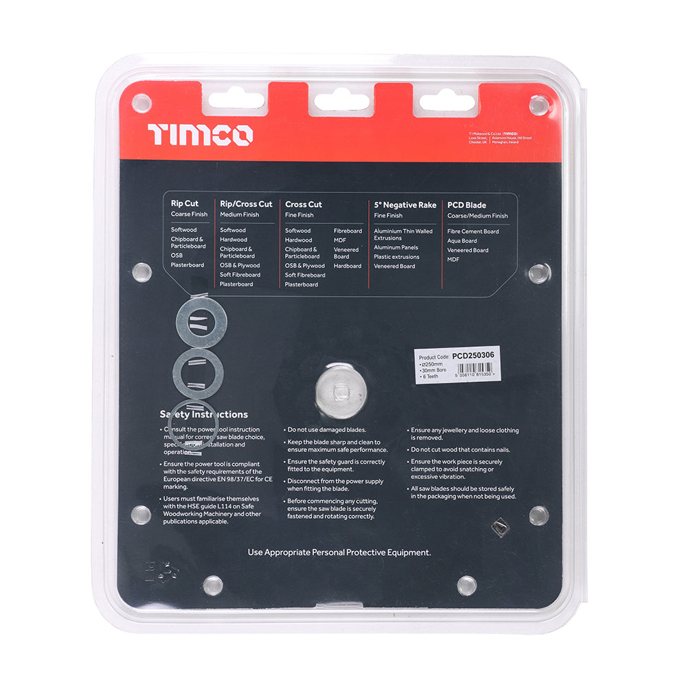 TIMCO PCD Fibre Cement Saw Blade - 250 x 30 x 6T - Image
