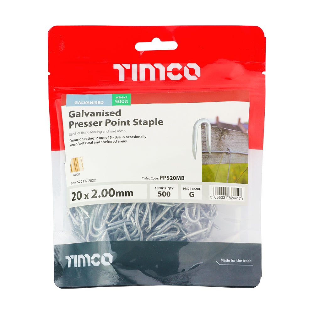 TIMCO Presser Point Staples Galvanised - 20 x 2.00 - Image