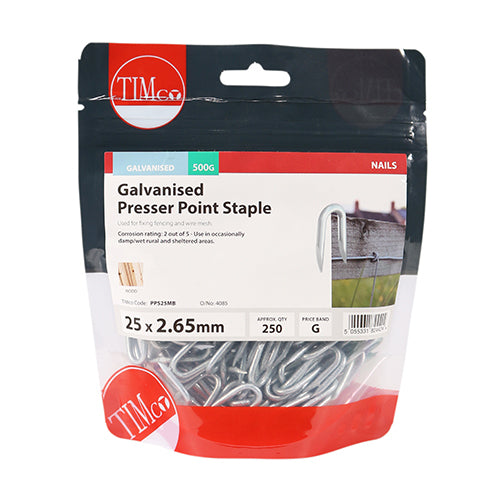 TIMCO Presser Point Staples Galvanised - 25 x 2.65 - Image