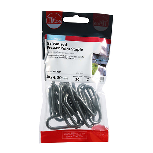 TIMCO Presser Point Staples Galvanised - 40 x 4.00 - Image
