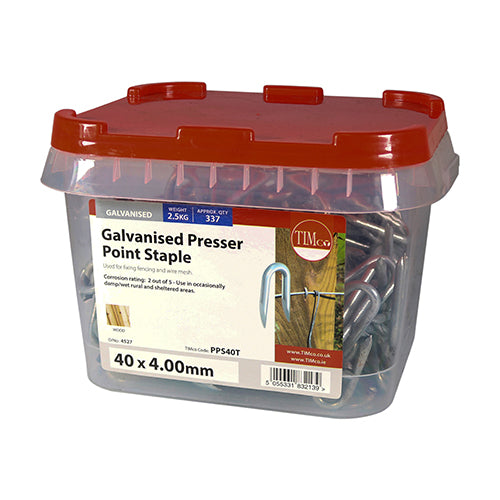 TIMCO Presser Point Staples Galvanised - 40 x 4.00 - Image