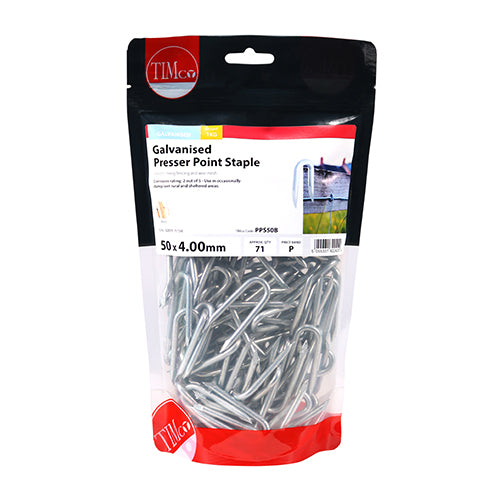 TIMCO Presser Point Staples Galvanised - 50 x 4.00 - Image