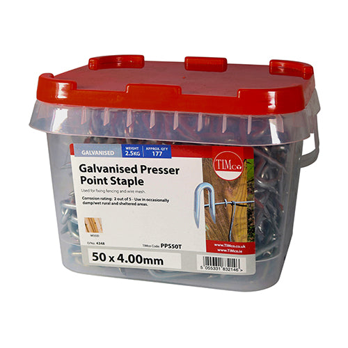 TIMCO Presser Point Staples Galvanised - 50 x 4.00 - Image