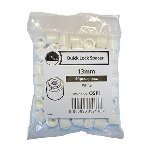 Quick Lock Pipe Clip Spacers White - 13mm - Image