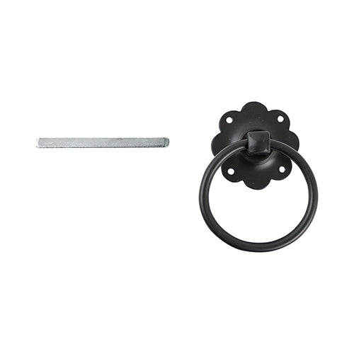 TIMCO Ring Gate Latch Plain Black - 6" - Image