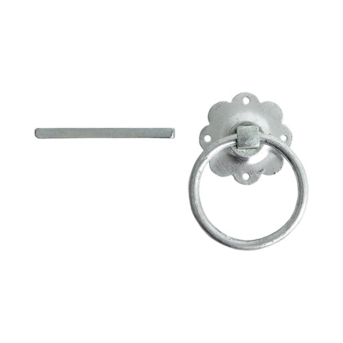 TIMCO Ring Gate Latch Plain Hot Dipped Galvanised - 6" - Image