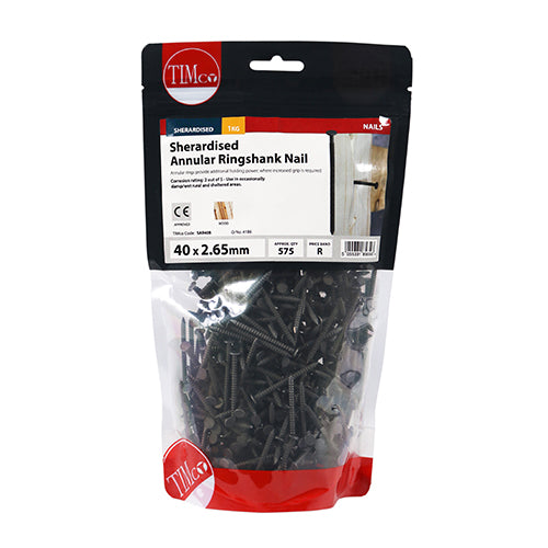 TIMCO Annular Ringshank Nails Sherardised - 40 x 2.65 - Image