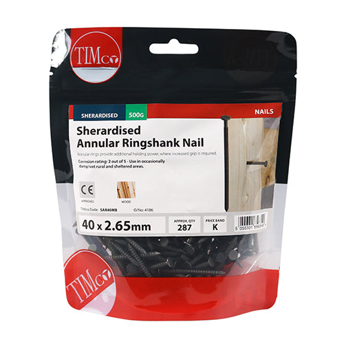 TIMCO Annular Ringshank Nails Sherardised - 40 x 2.65 - Image