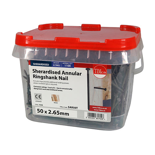 TIMCO Annular Ringshank Nails Sherardised - 50 x 2.65 - Image