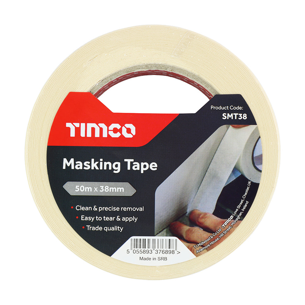 TIMCO Masking Tape Cream - 50m x 38mm - Image