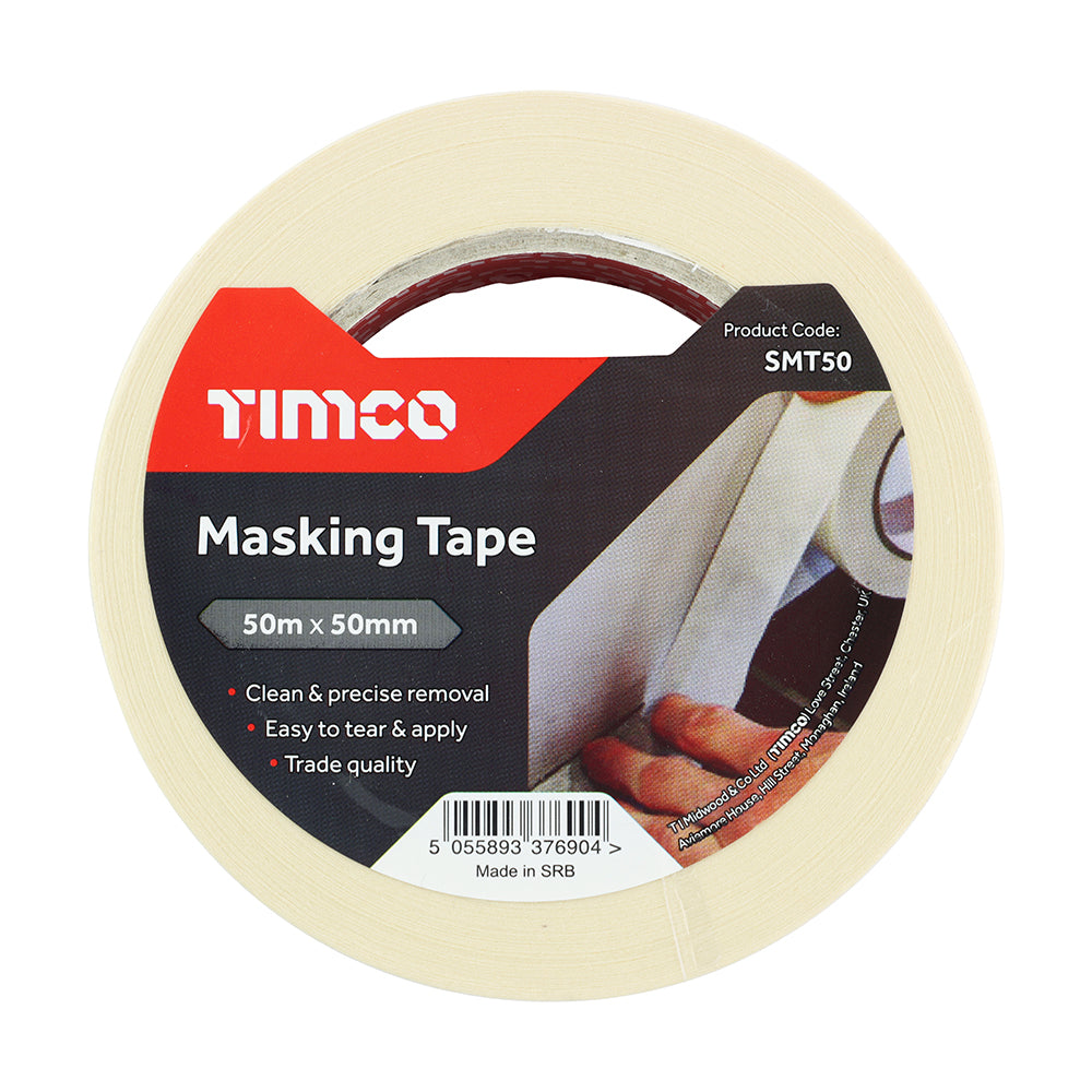 TIMCO Masking Tape Cream - 50m x 50mm - Image