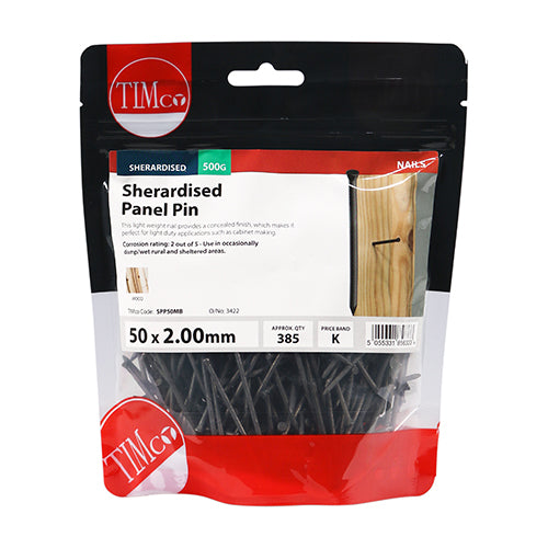 TIMCO Panel Pins Sherardised - 50 x 2.00 - Image