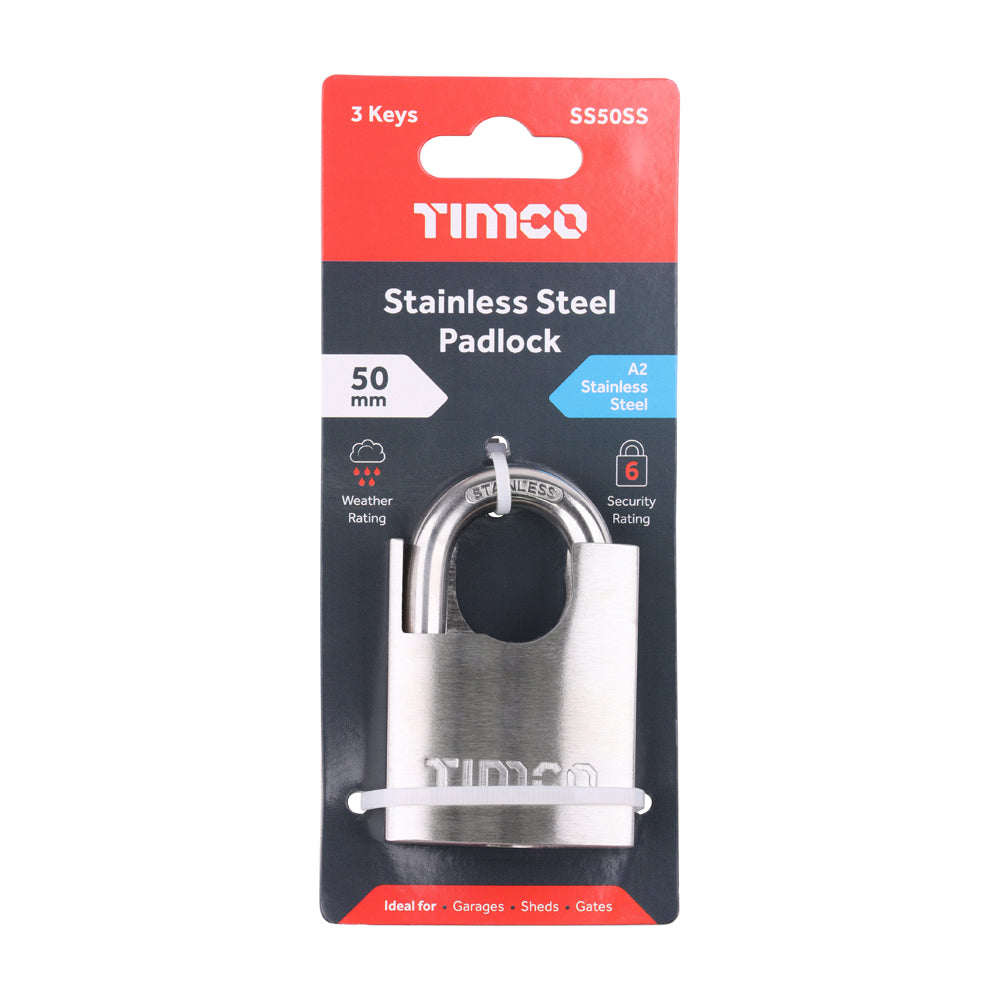 TIMCO Stainless Steel Padlock - 50mm - Image