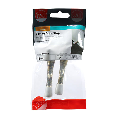 TIMCO Spring Door Stops Electro Brass - 78 x 24 - Image
