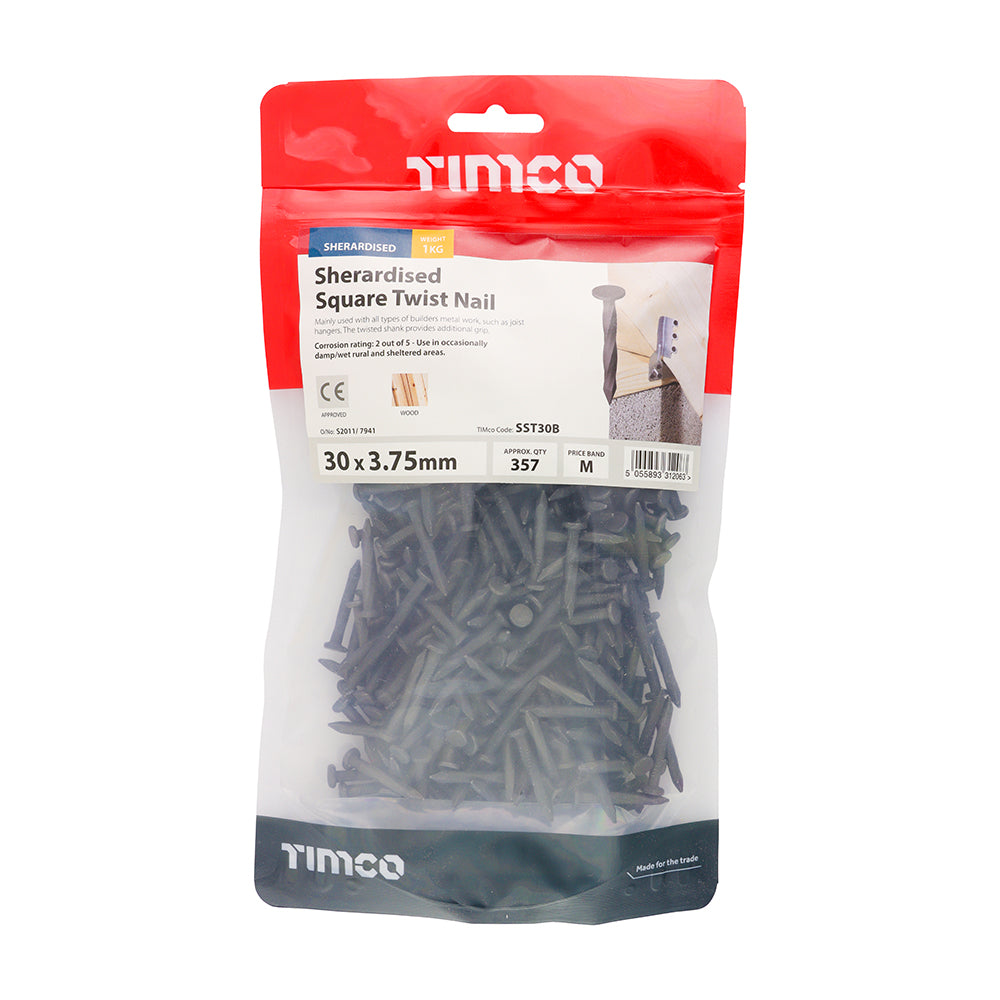 TIMCO Square Twist Nails Sherardised - 30 x 3.75 - Image