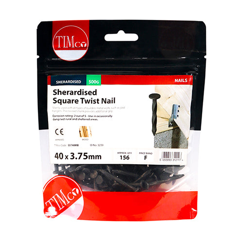 TIMCO Square Twist Nails Sherardised - 40 x 3.75 - Image