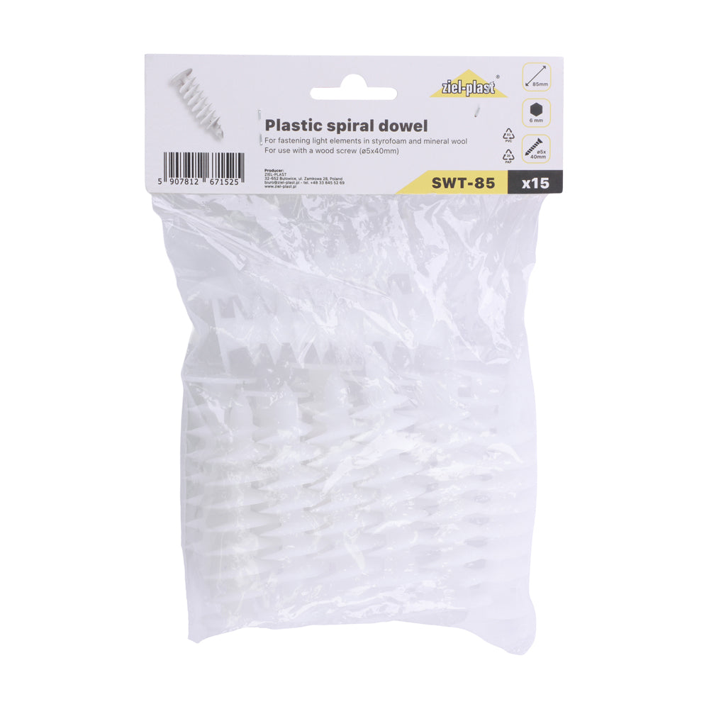 TIMCO Ziel-Plast Plastic Spiral Dowel - 85mm - Image