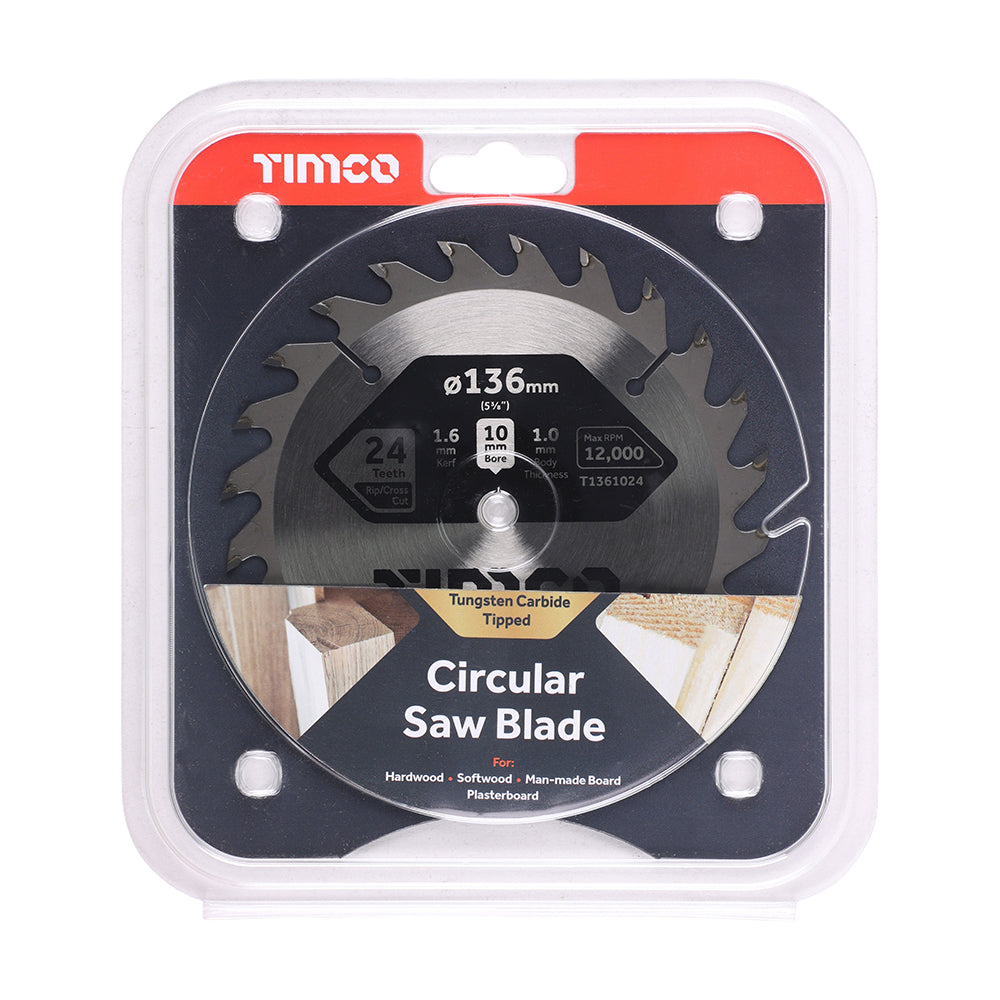 TIMCO Handheld Cordless Circular Saw Blade - 136 x 10 x 24T - Image