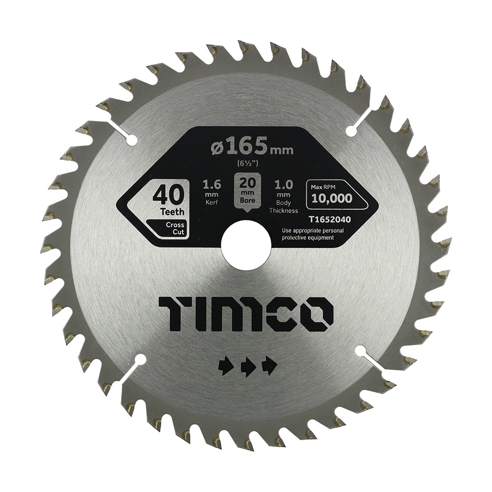 TIMCO Handheld Cordless Circular Saw Blade - 165 x 20 x 40T - Image
