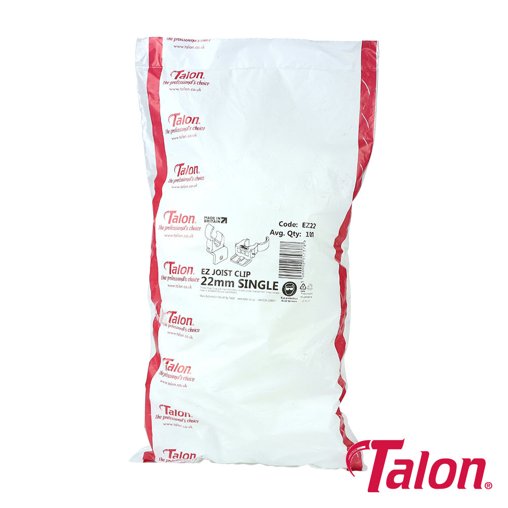 Talon EZ Joist Pipe Clips White - 22mm - Image