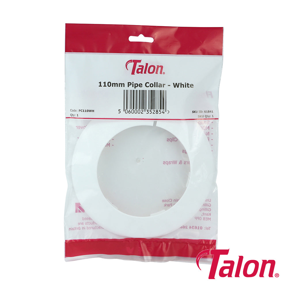 Talon Pipe Collar White - 110mm - Image