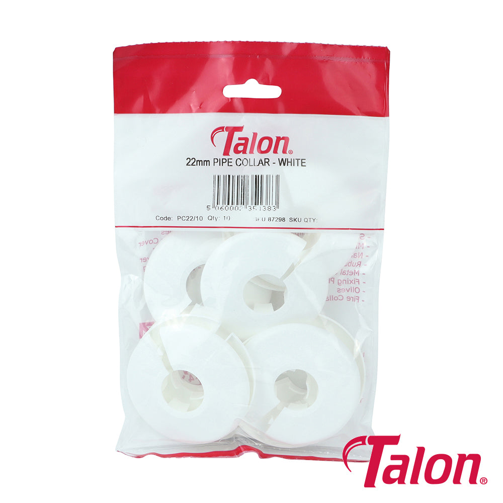 Talon Pipe Collar White - 22mm - Image