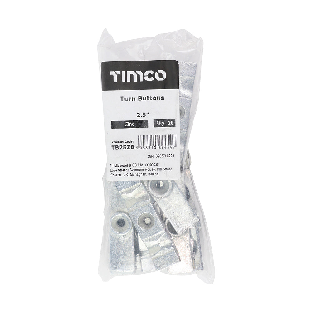 TIMCO Turn Buttons - Zinc - 2 1/2" - Image