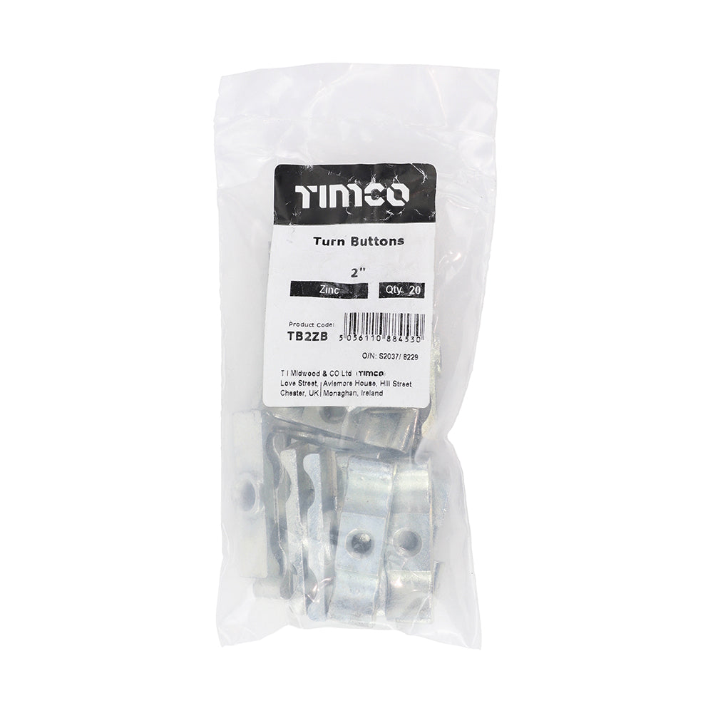 TIMCO Turn Buttons - Zinc - 2" - Image