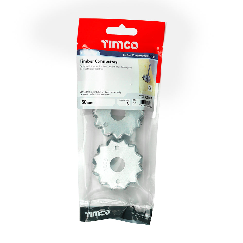 TIMCO Double Sided Timber Connectors Galvanised - 50mm / M12 - Image