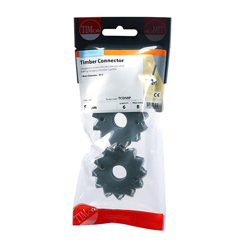 TIMCO Double Sided Timber Connectors Galvanised - 50mm / M12 - Image