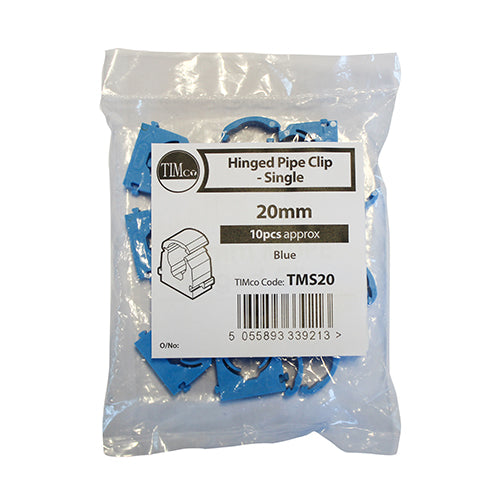 MDPE Pipe Clips Blue - 20mm - Image