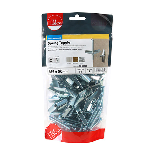 TIMCO Spring Toggle Cavity Anchors Silver - M5 x 50 - Image
