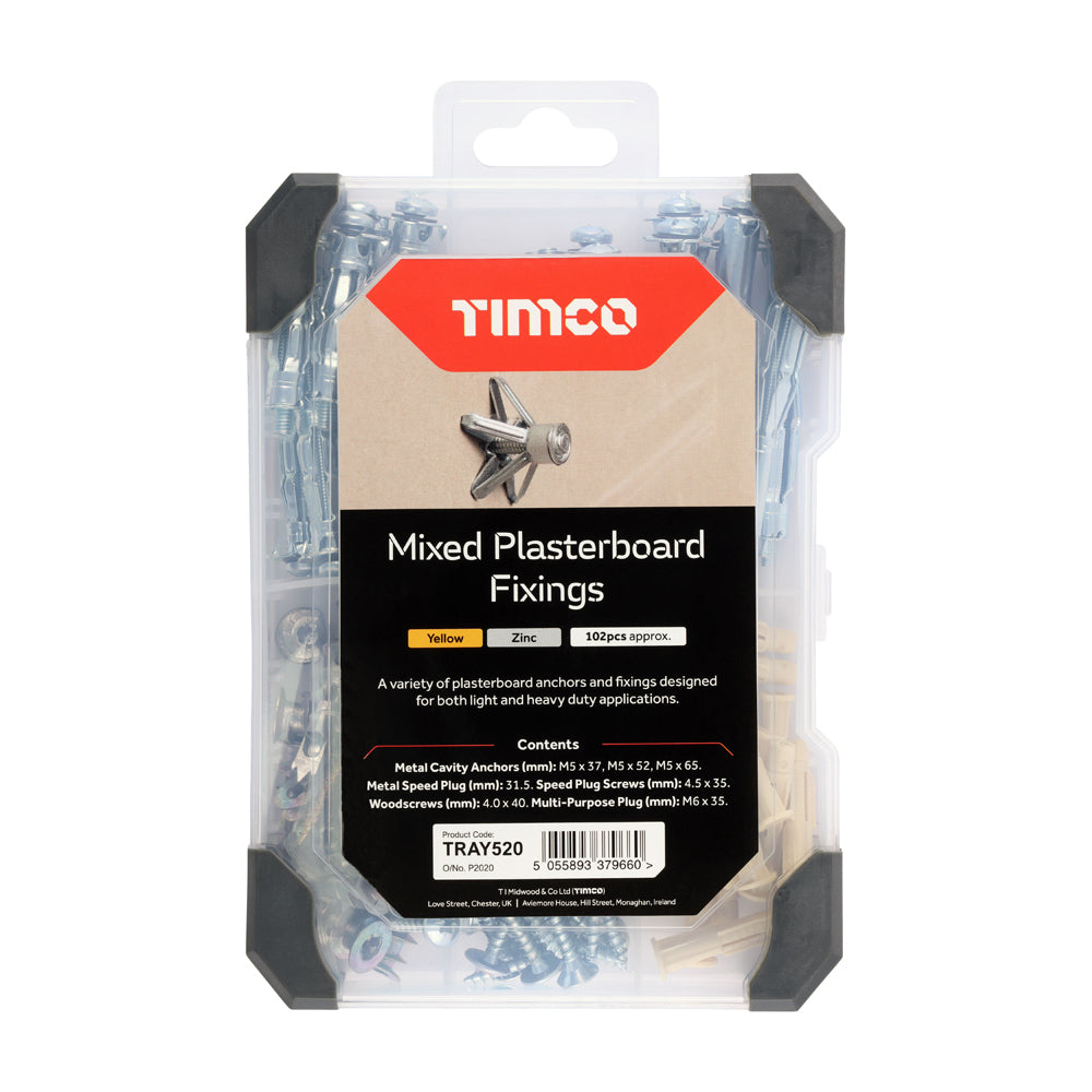 TIMCO Plasterboard Fixings Mixed Tray - 102pcs - Image