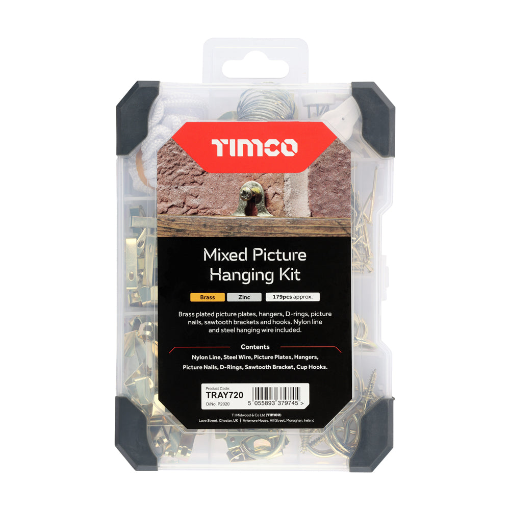 TIMCO Picture Hanging Kit Mixed Tray - 179pcs - Image